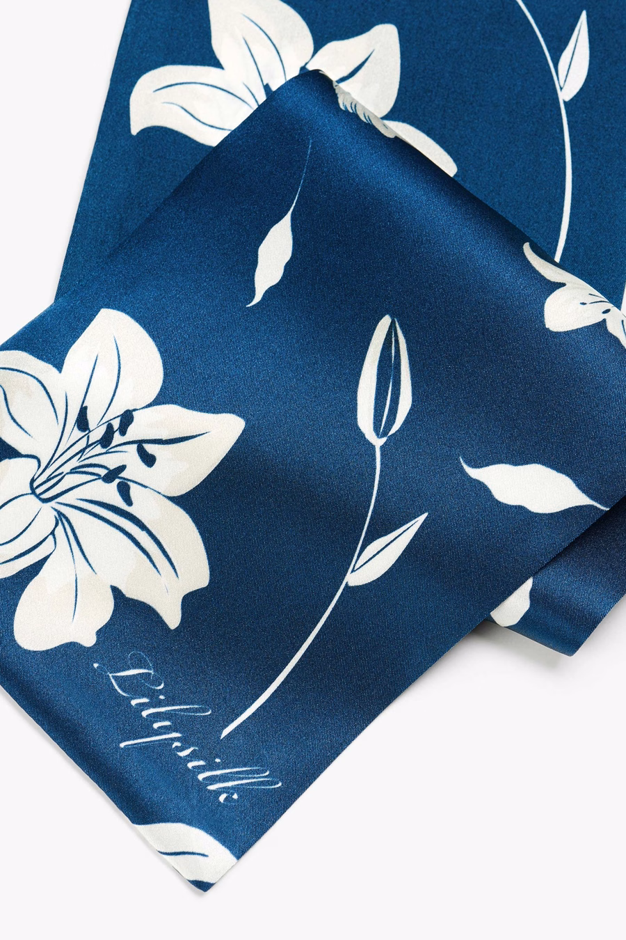 Stunning Rectangular Silk Lily Scarf