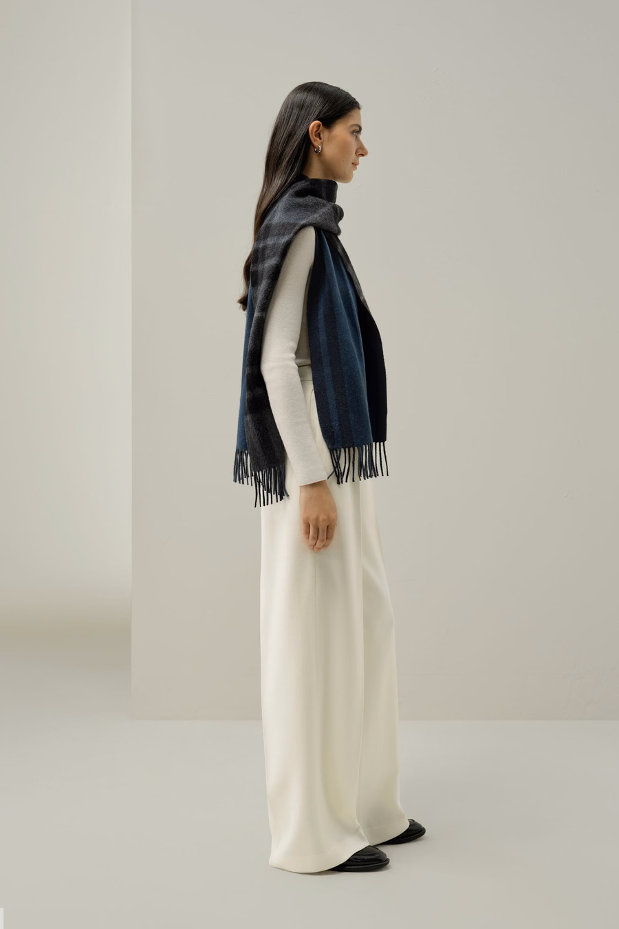 Sciarpa a quadri 100% Cashmere
