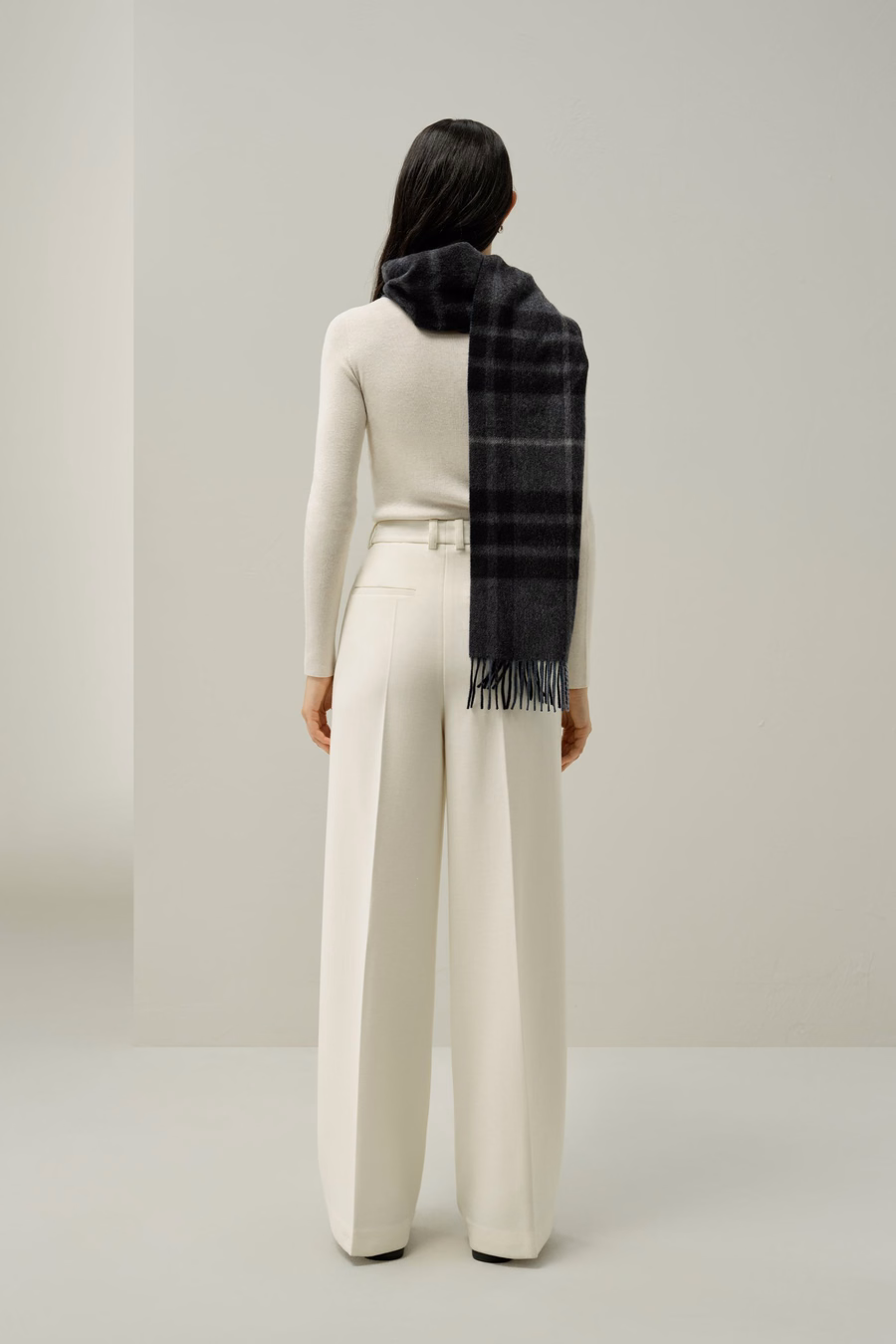 Sciarpa a quadri 100% Cashmere