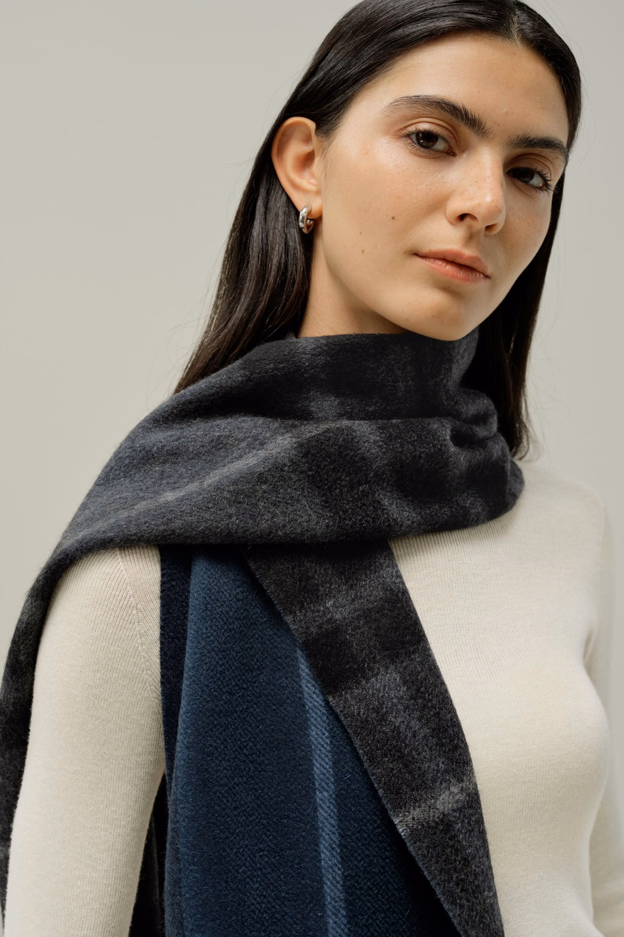 Sciarpa a quadri 100% Cashmere
