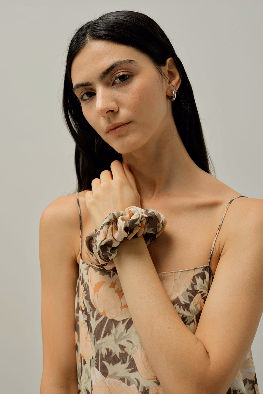Scrunchies Poppy Bloom - Realizzato in Tessuto Liberty