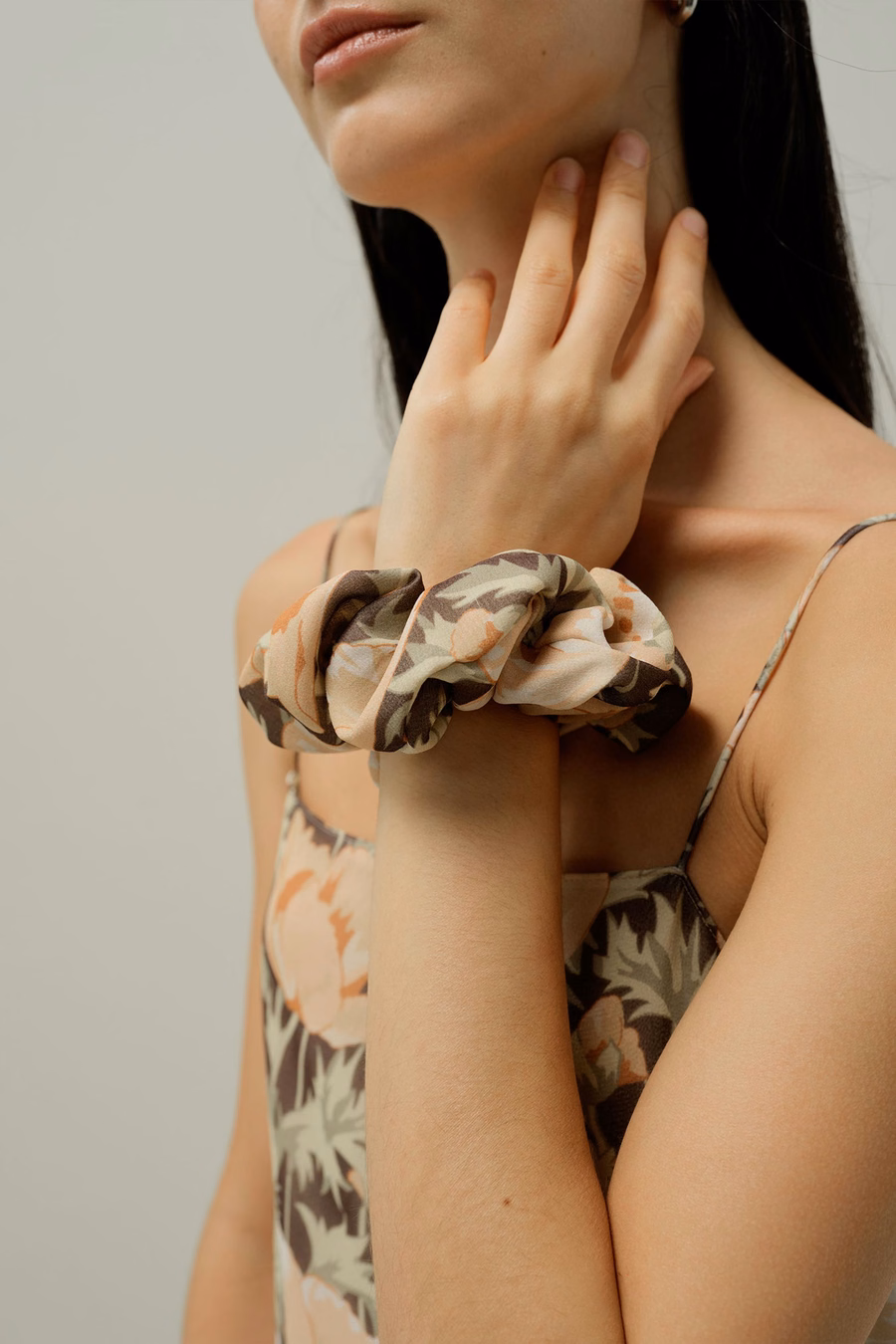 Scrunchies Poppy Bloom - Realizzato in Tessuto Liberty