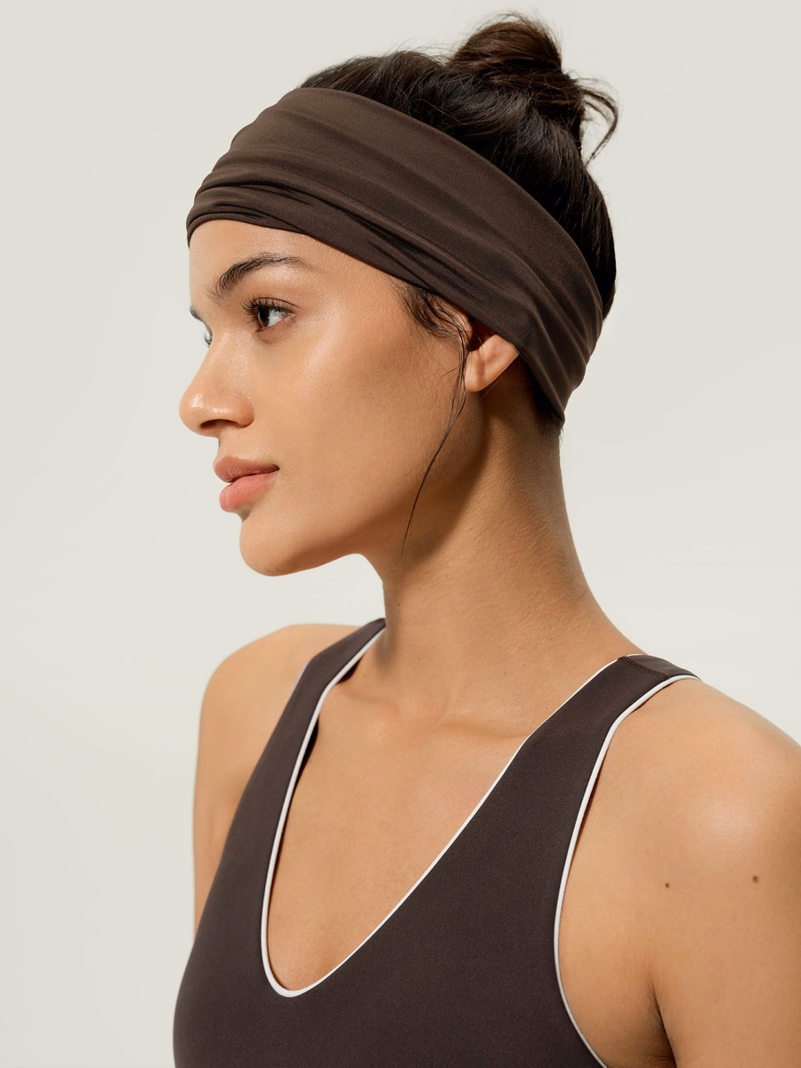 Fascia per capelli in jersey di seta larga Breeze