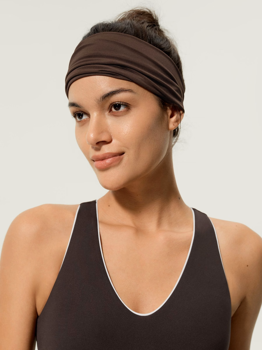 Fascia per capelli in jersey di seta larga Breeze