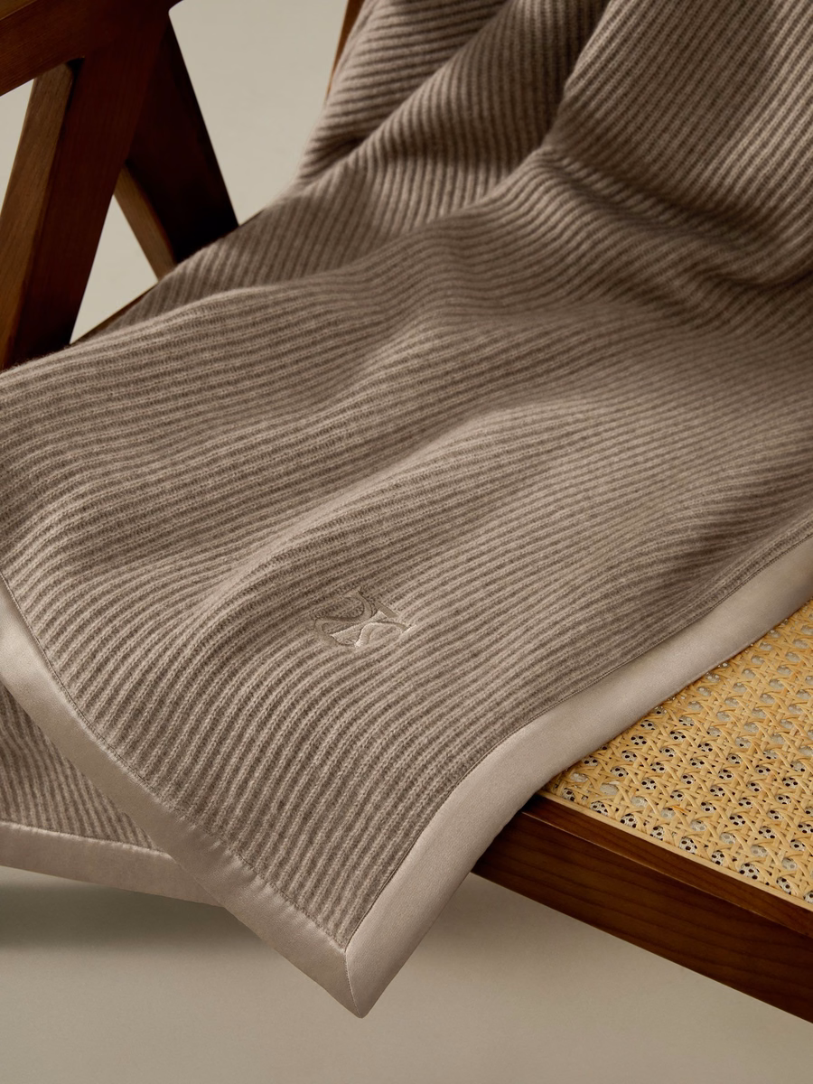 Cashmere Throw With Silk Edging