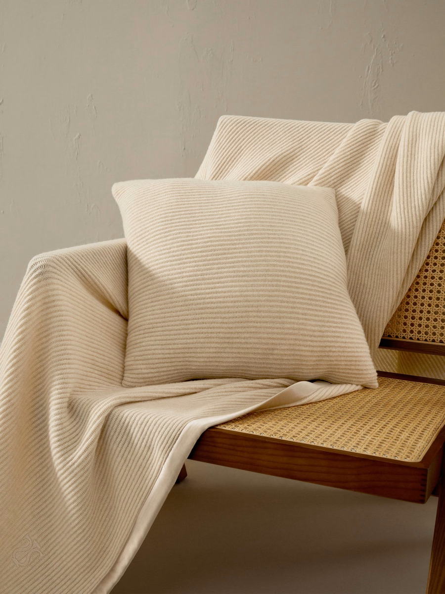 Fodera per cuscino in cashmere e seta reversibile