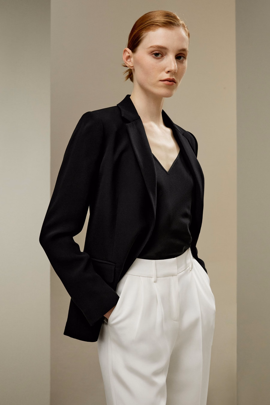 Blazer in seta liscia