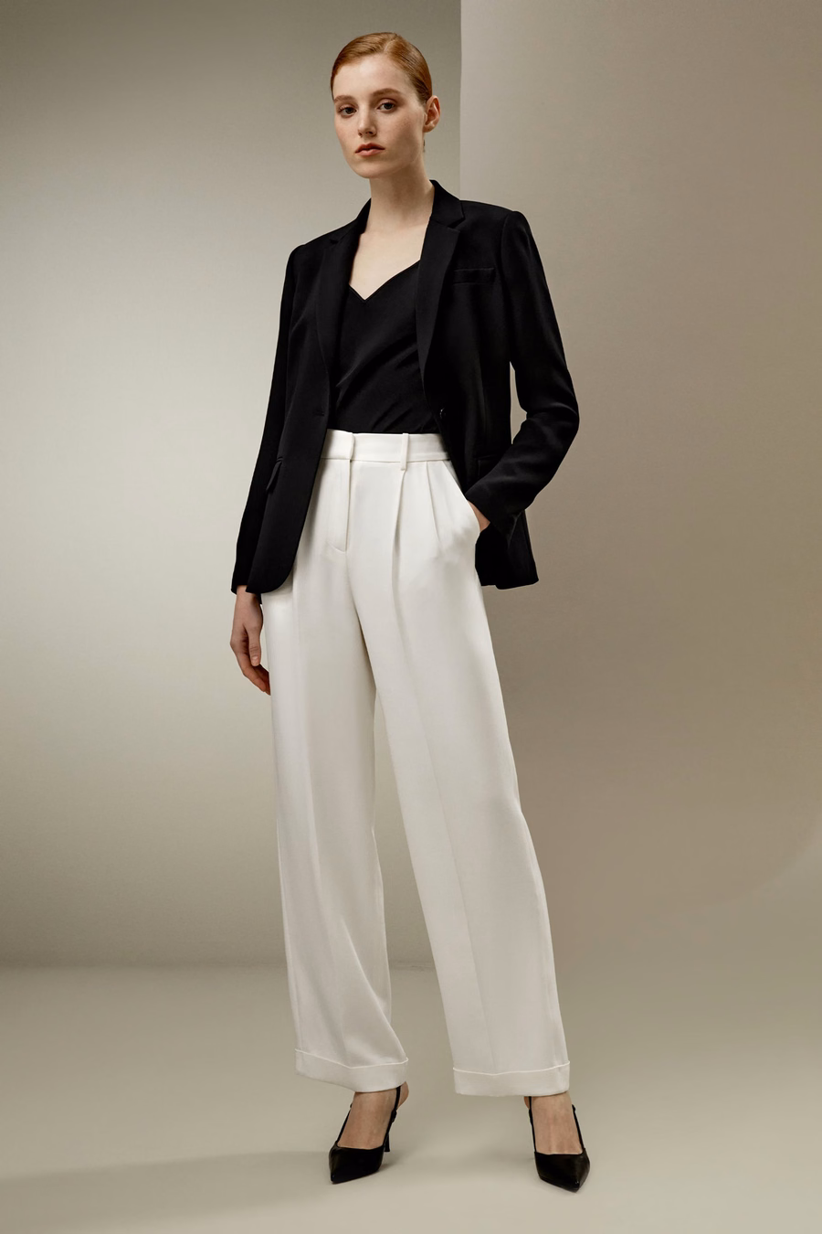 Blazer in seta liscia