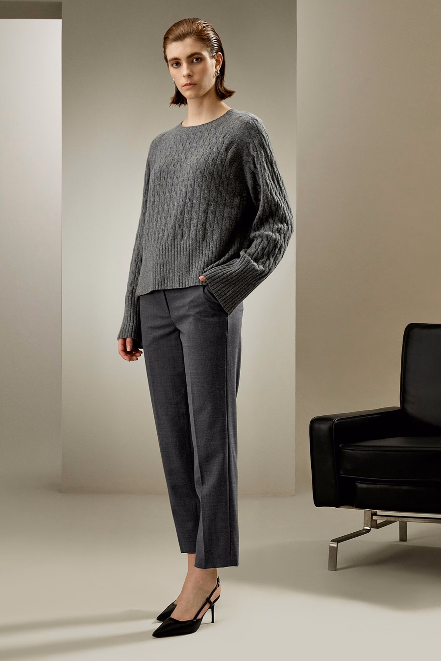 Maglione a Treccia in Cashmere per Bambini