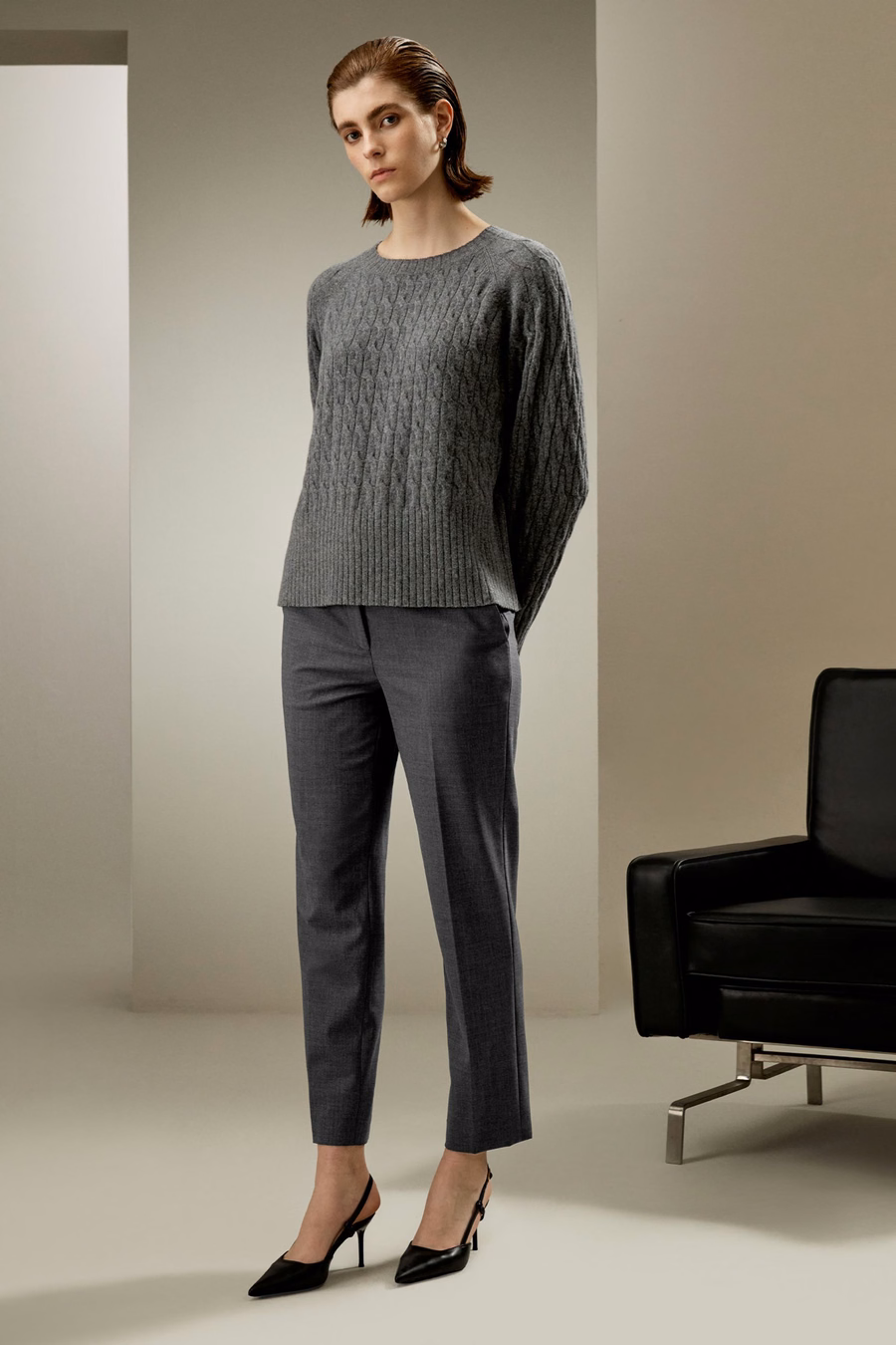 Maglione a Treccia in Cashmere per Bambini