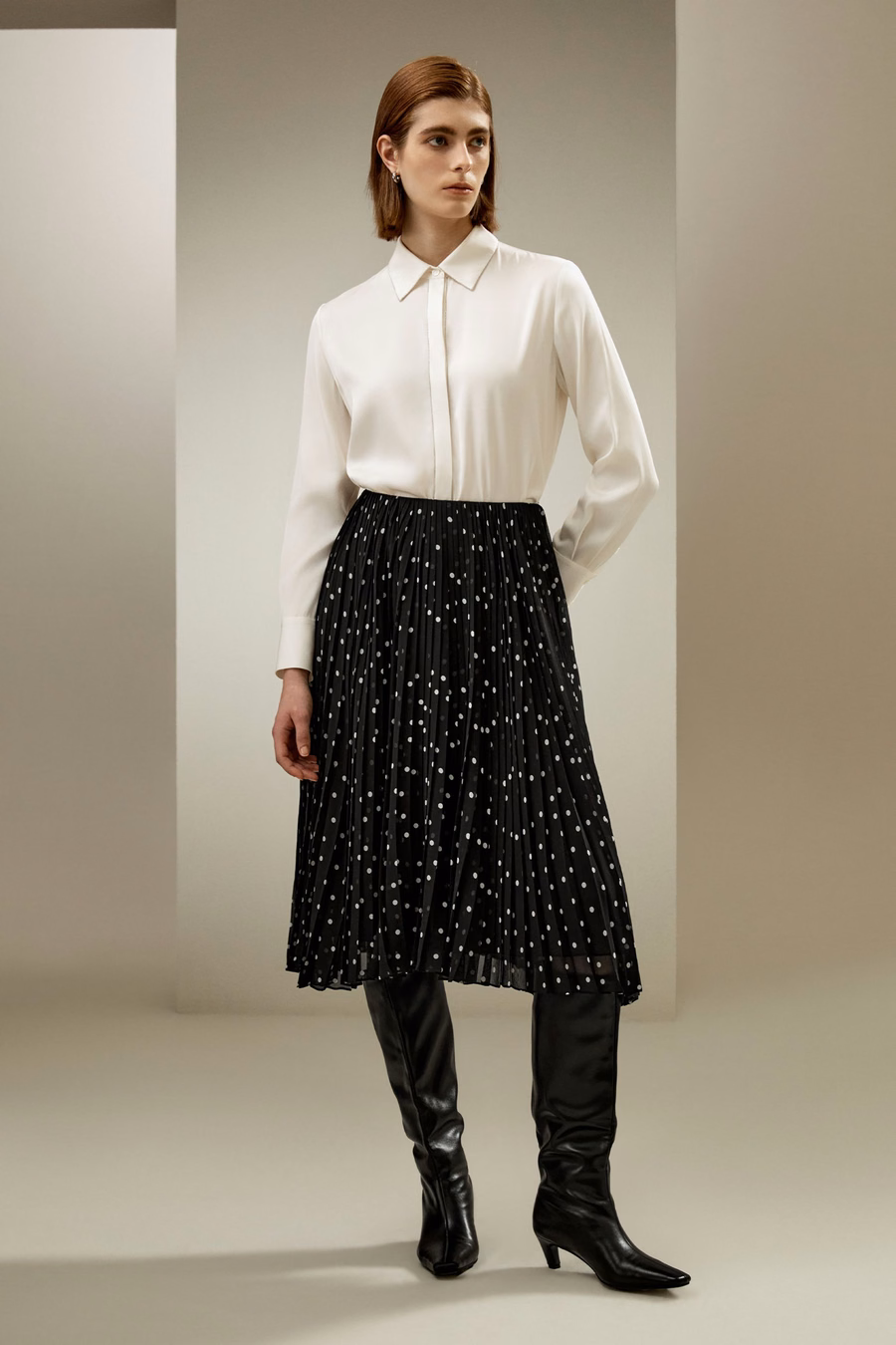 Camicia in seta con catena di perline