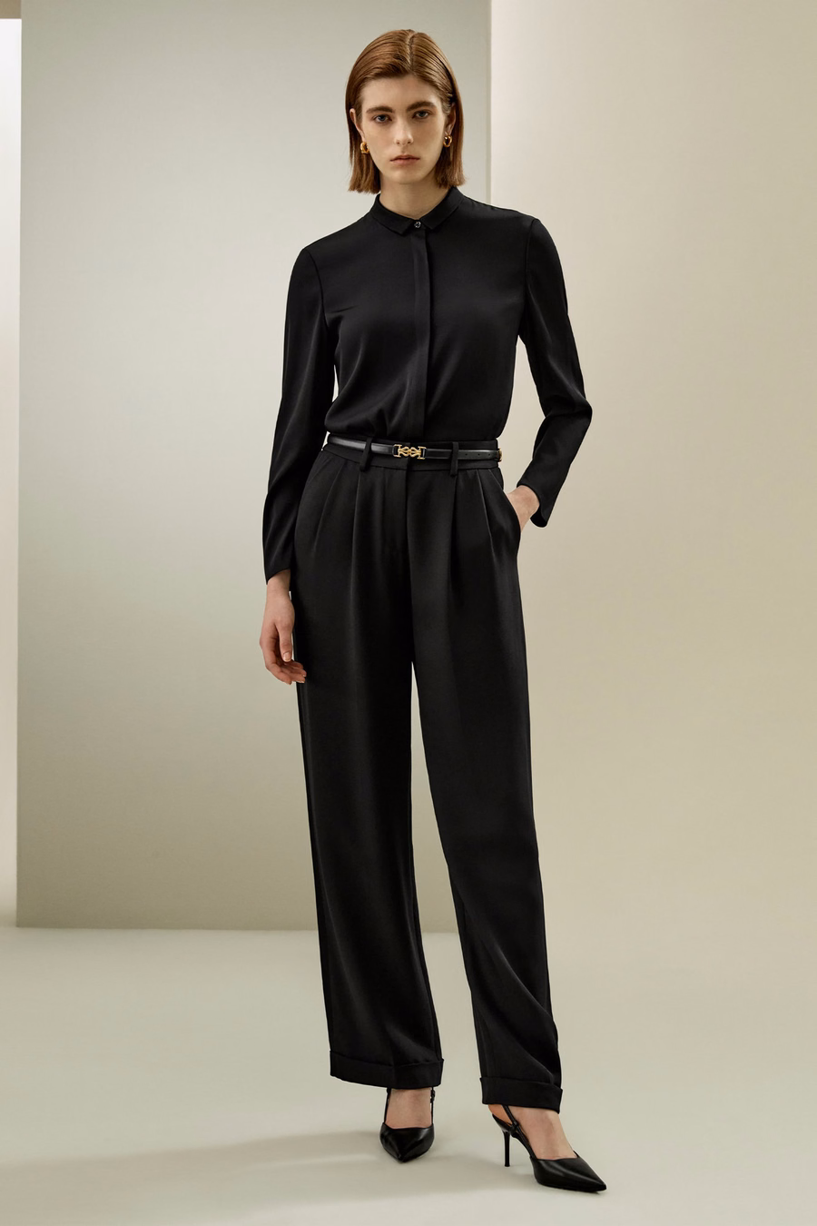 Camicia in Seta con Colletto Classico