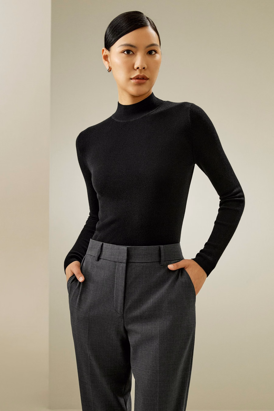 Top essenziale in misto cashmere