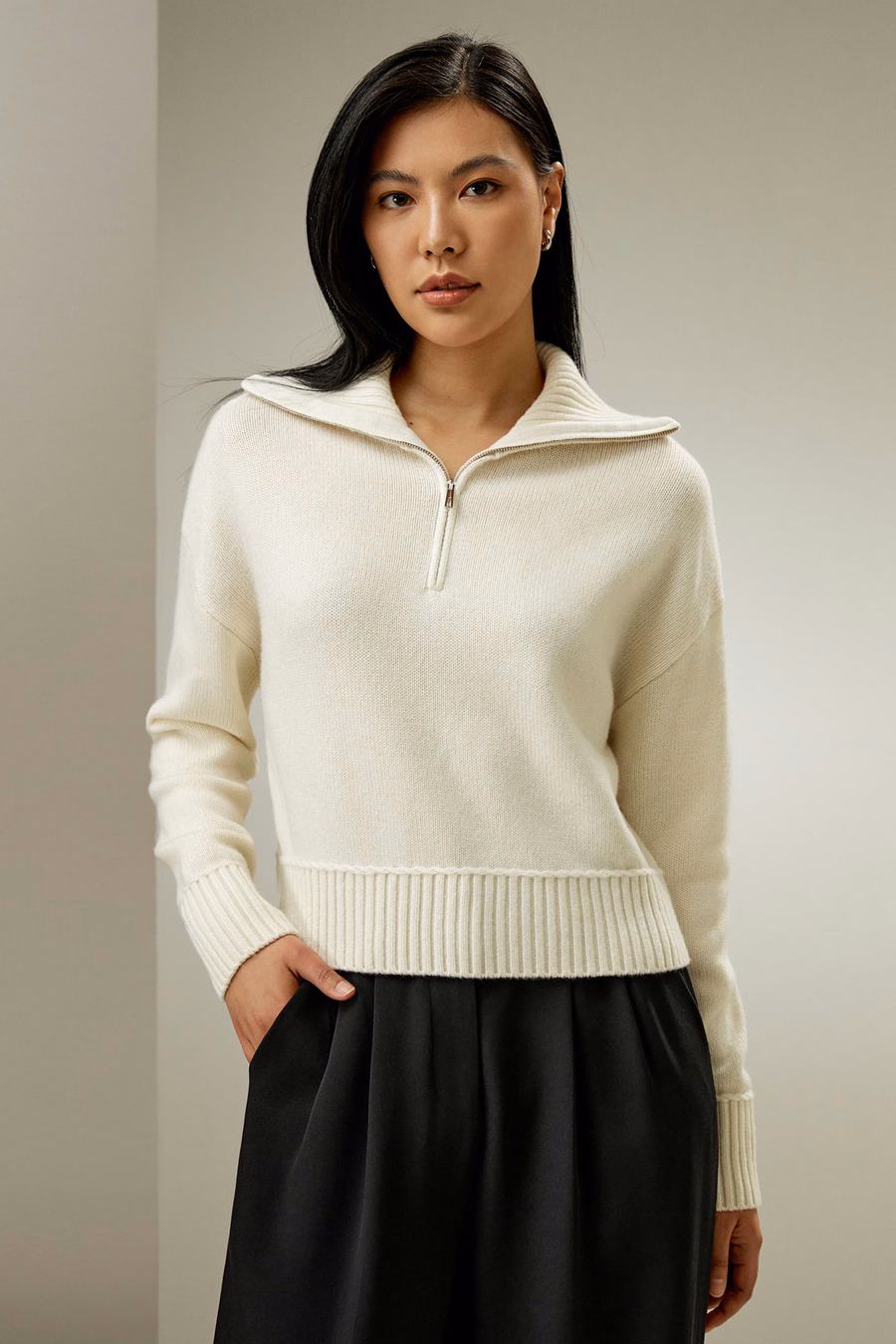 Maglione in Misto Lana-Cashmere dalla Vestibilità Relaxed