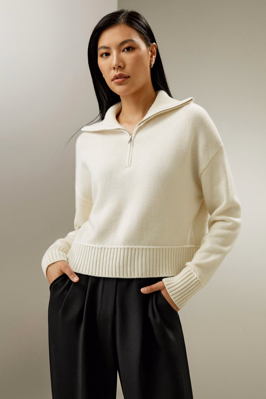 Maglione in Misto Lana-Cashmere dalla Vestibilità Relaxed