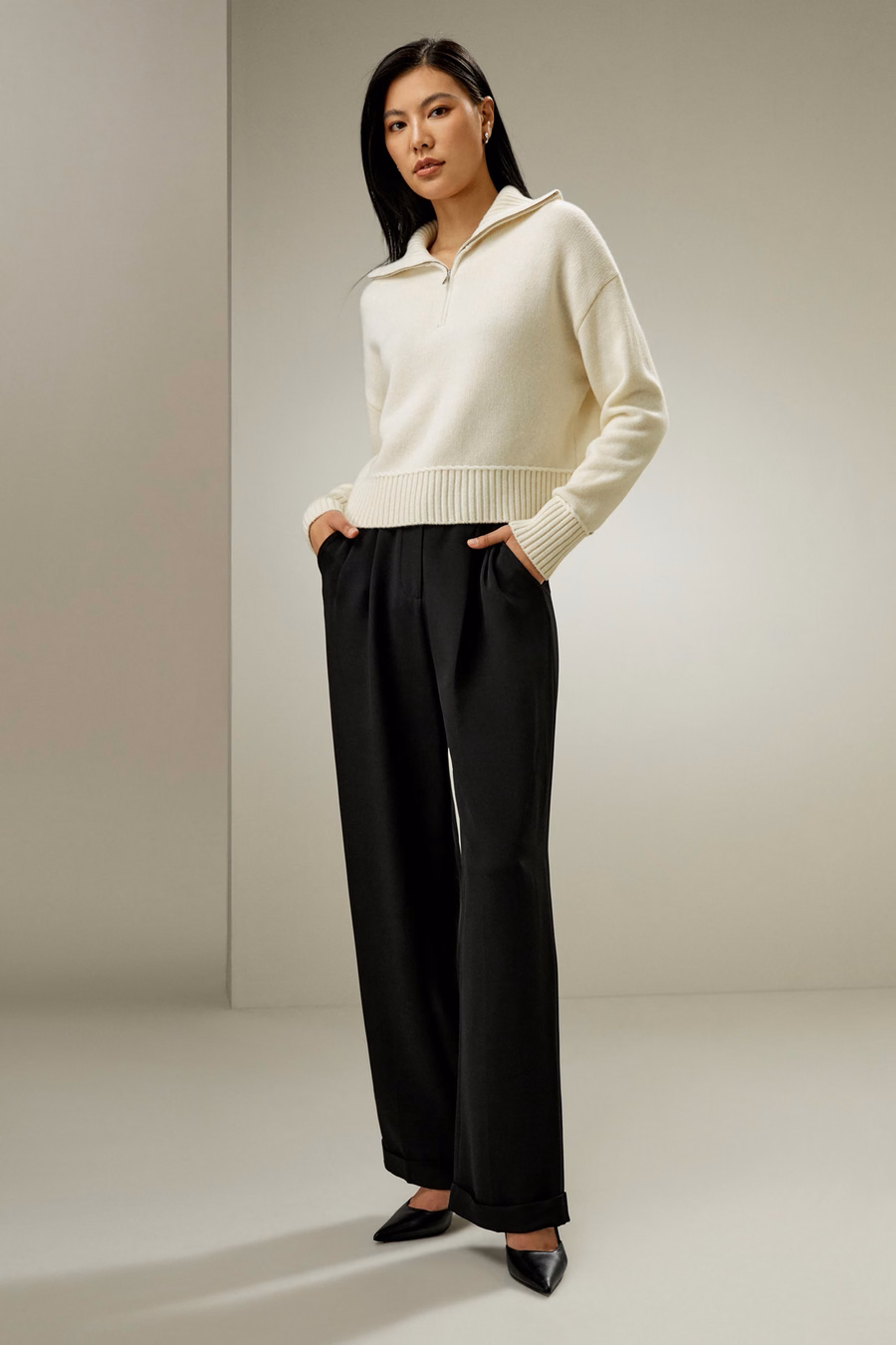 Maglione in Misto Lana-Cashmere dalla Vestibilità Relaxed