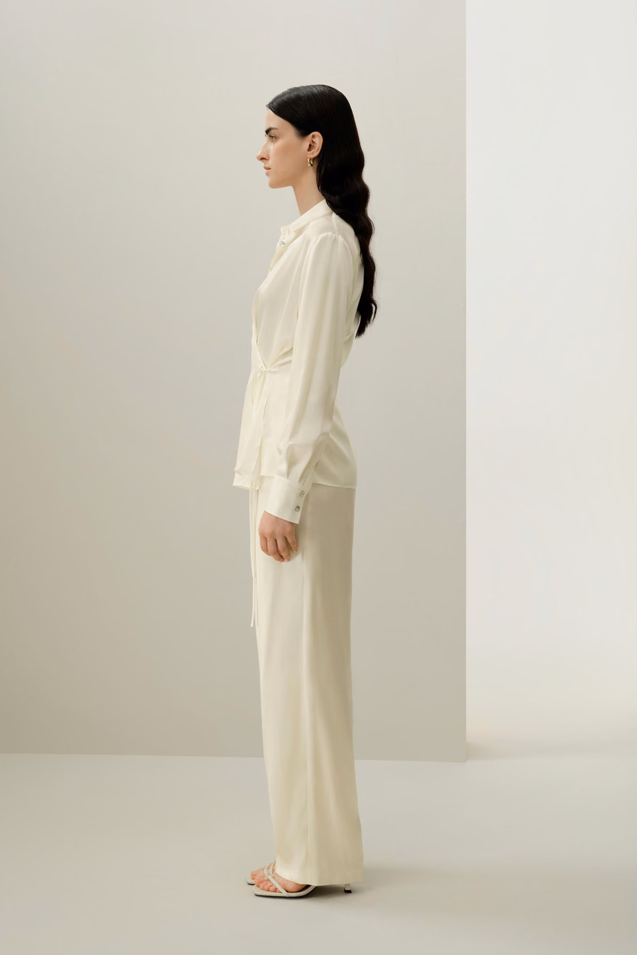 Camicia in seta charmeuse convertibile