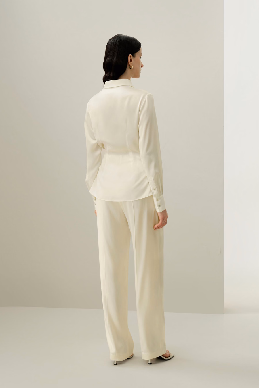 Camicia in seta charmeuse convertibile