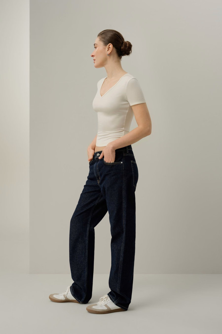 Maglietta V-neck in Jersey Silk Breeze