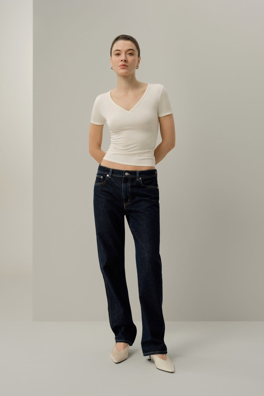 Maglietta V-neck in Jersey Silk Breeze