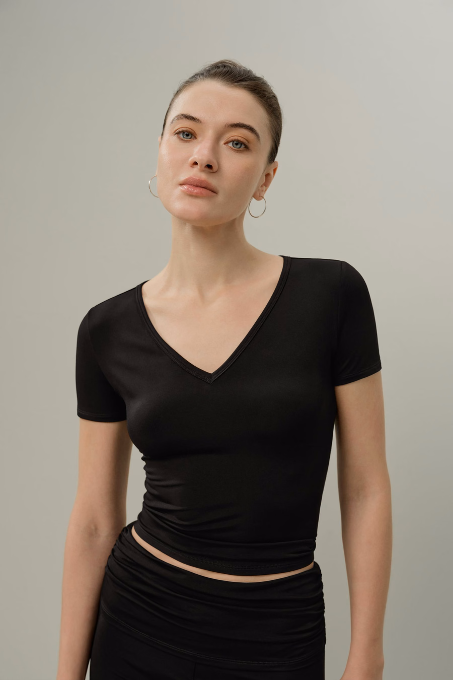 Maglietta V-neck in Jersey Silk Breeze