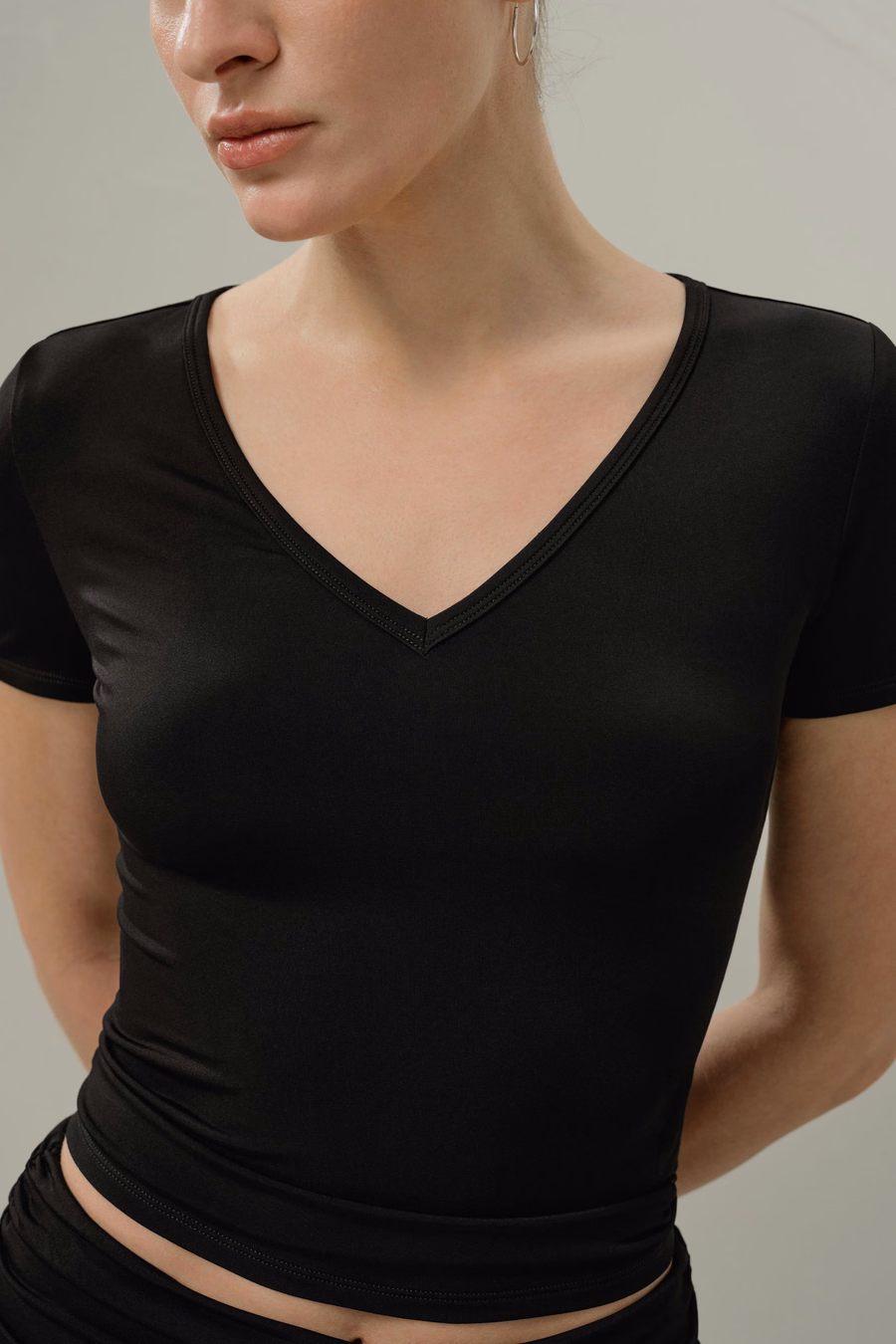 Maglietta V-neck in Jersey Silk Breeze