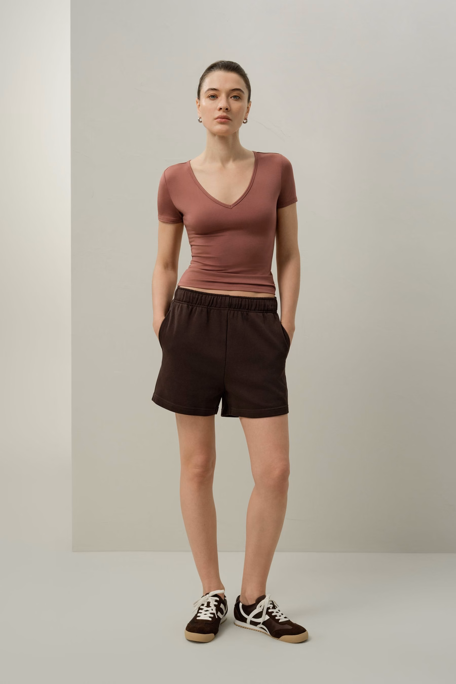 Maglietta V-neck in Jersey Silk Breeze