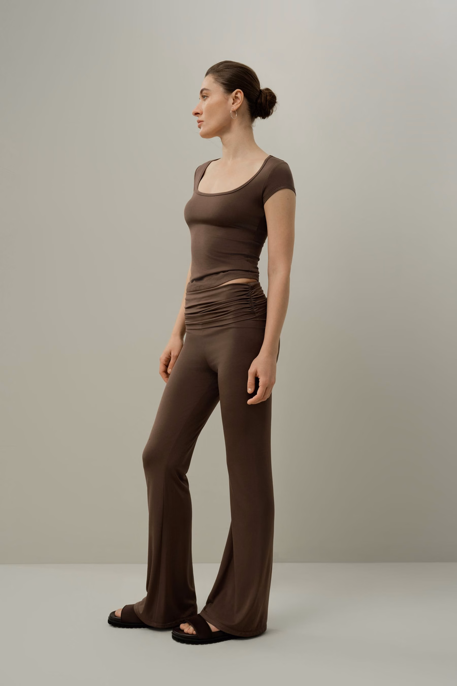 T-shirt con scollatura a V di Jersey di Seta Breeze