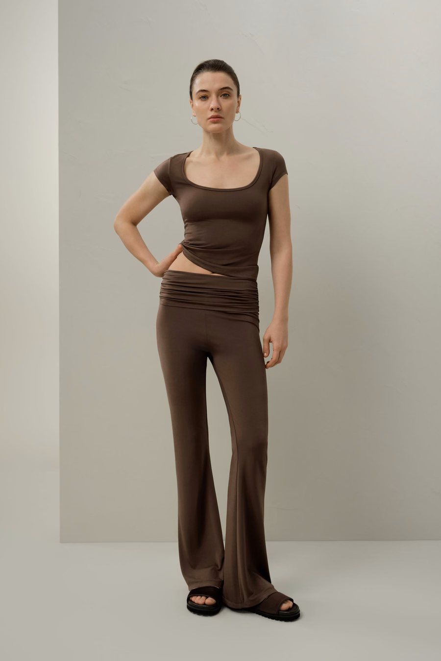 T-shirt con scollatura a V di Jersey di Seta Breeze