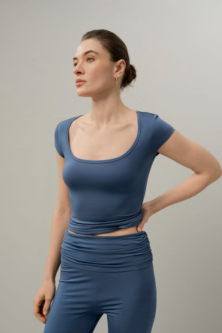 T-shirt con scollatura a V di Jersey di Seta Breeze