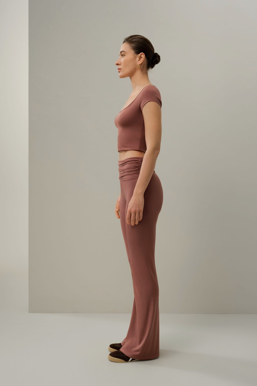 T-shirt con scollatura a V di Jersey di Seta Breeze
