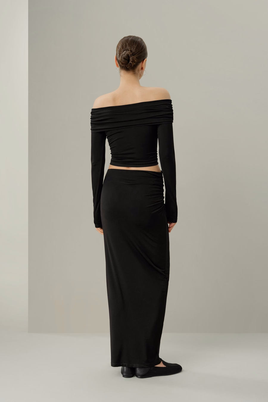 Gonna maxi slim-fit in Jersey di Seta Breeze