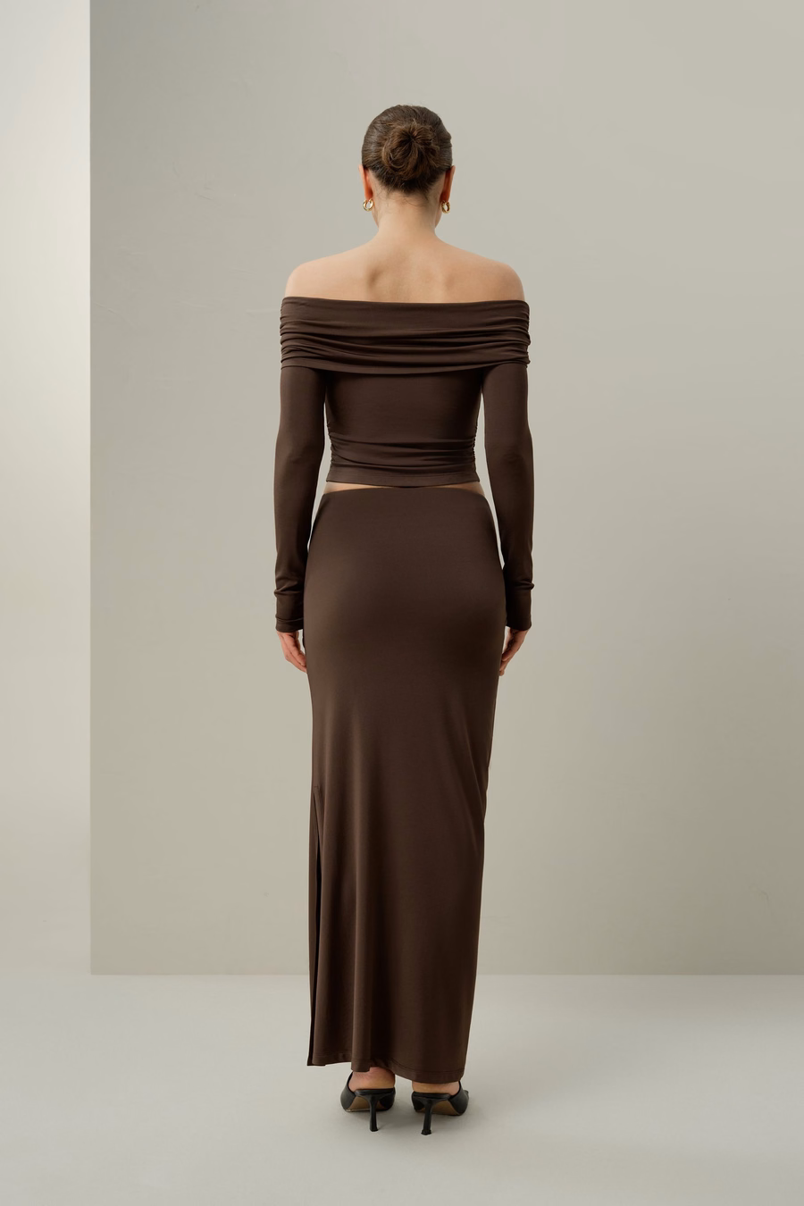 Gonna maxi slim-fit in Jersey di Seta Breeze