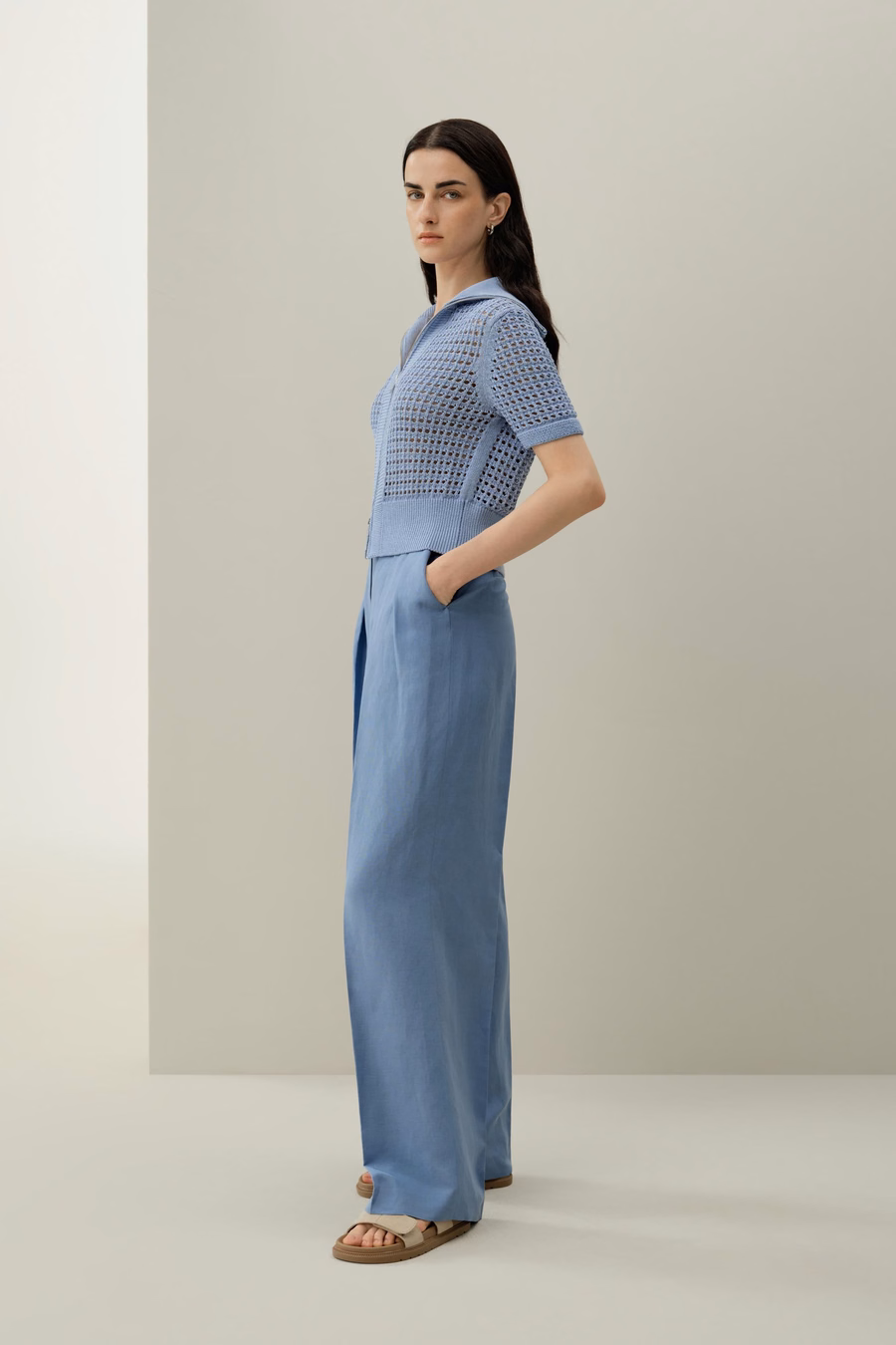 Cardigan a doppia zip in maglia Toscana Pointelle