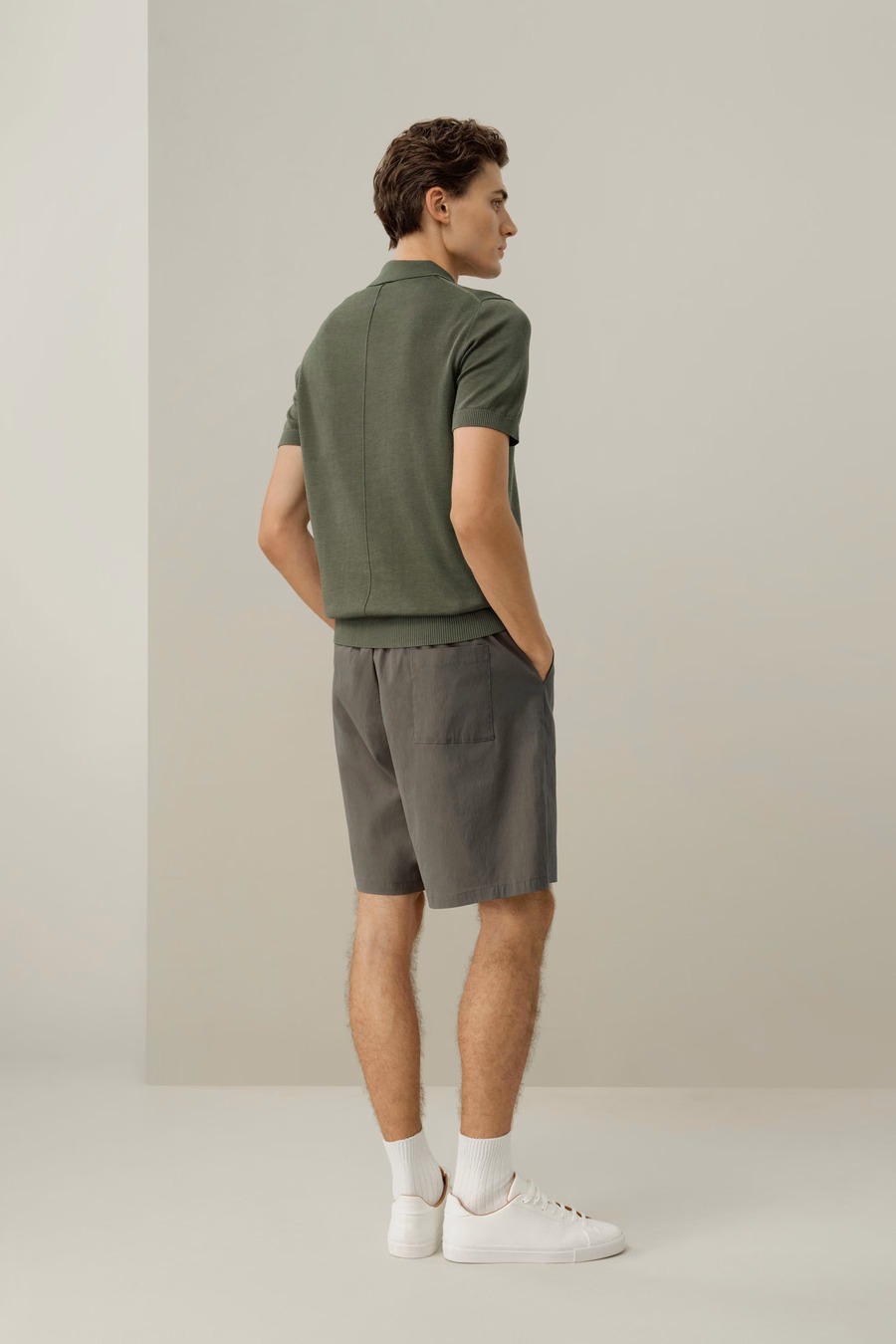 Silk-Cotton Regular-Fit V-Neck Polo