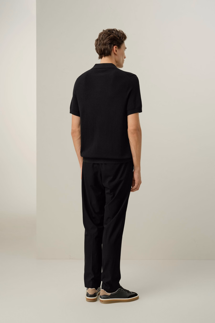 Polo in maglia regolare in seta e cotone