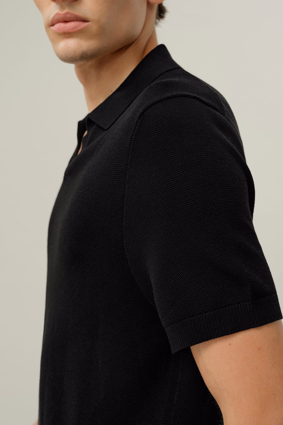 Polo in maglia regolare in seta e cotone