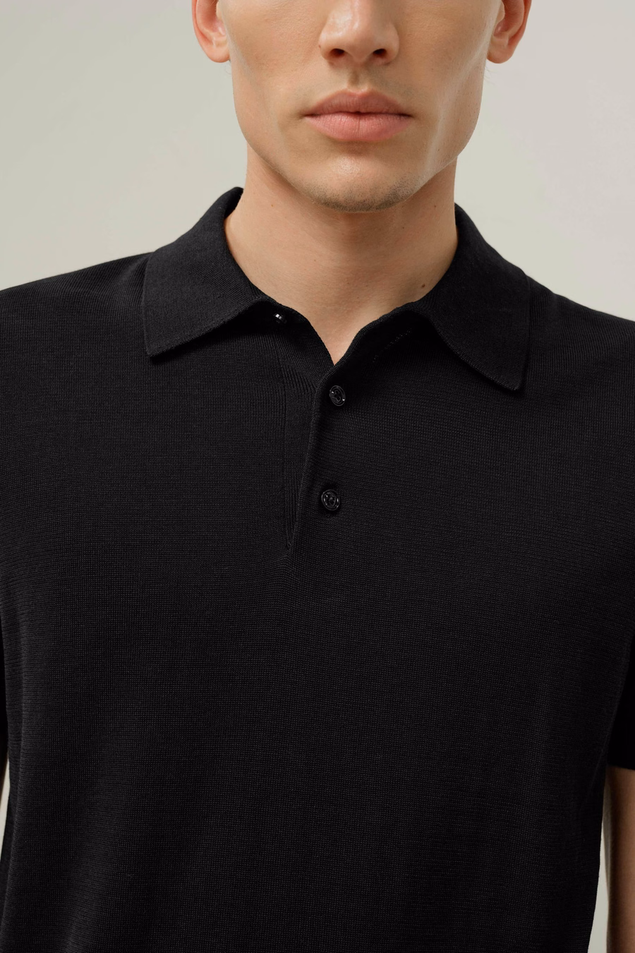 Silk-Cotton Regular-Fit V-Neck Polo