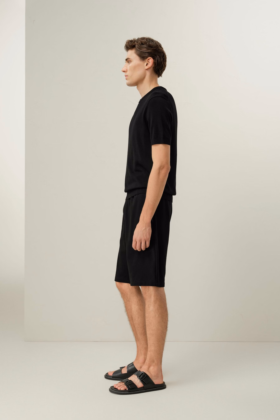Maglietta girocollo regular-fit in seta e cotone