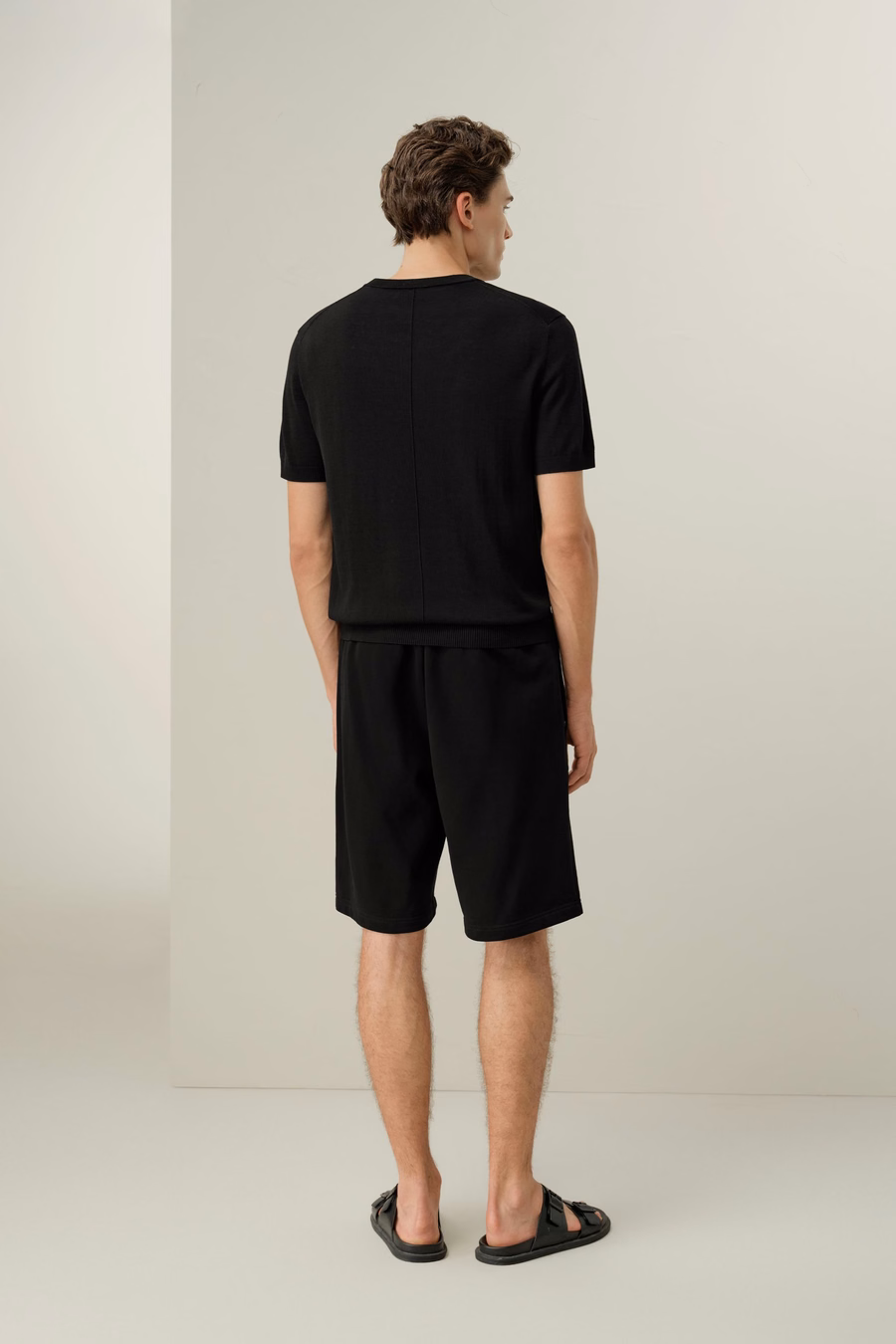Maglietta girocollo regular-fit in seta e cotone