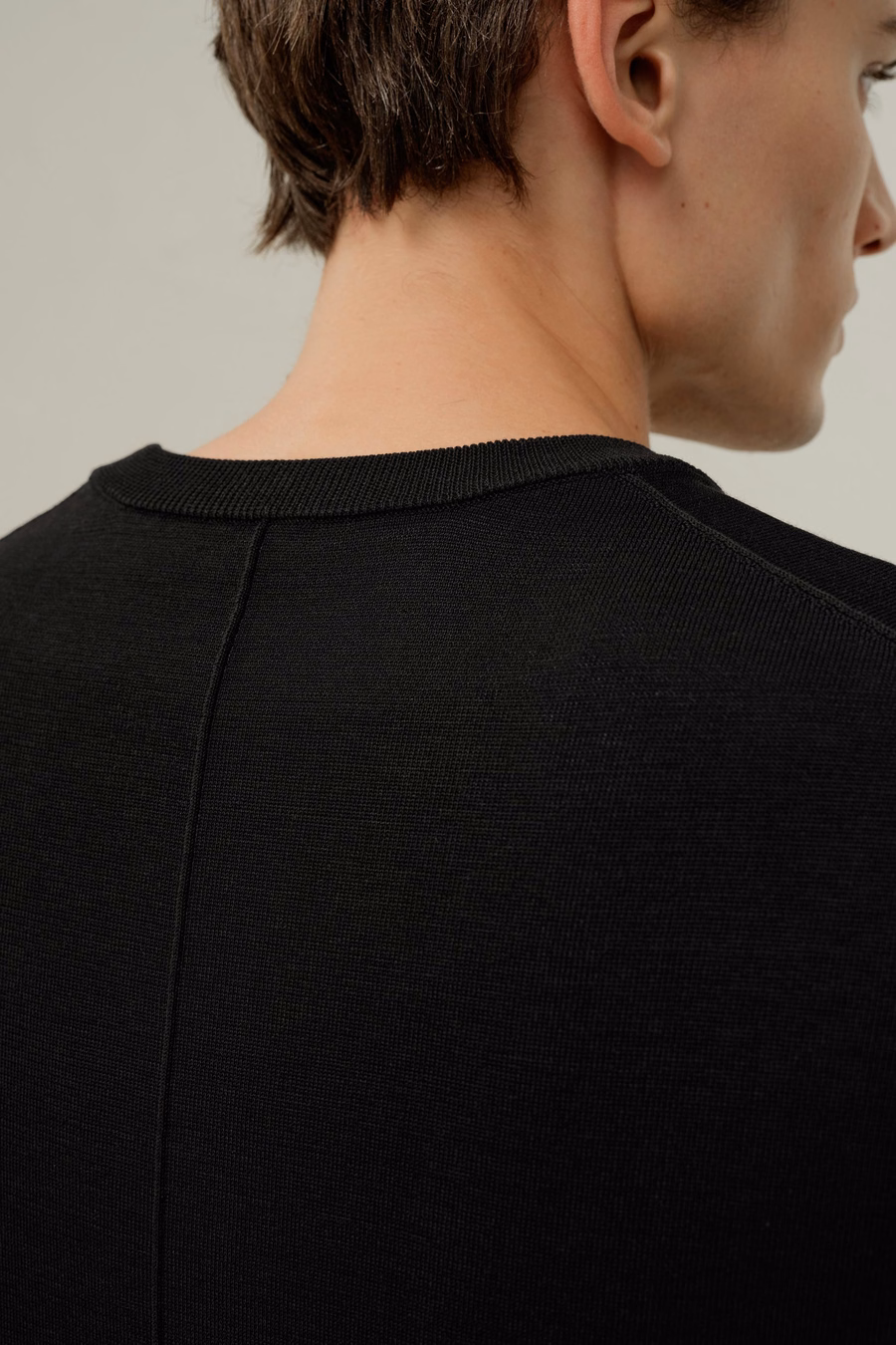 Maglietta girocollo regular-fit in seta e cotone