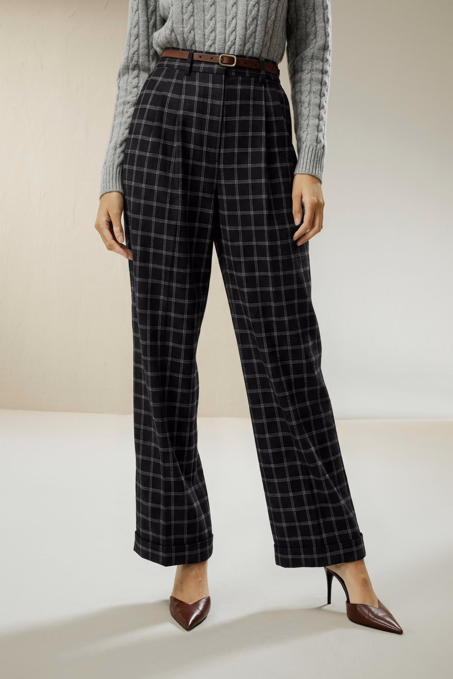 Pantaloni da Suit in Seta-Lana a Gamba Larga