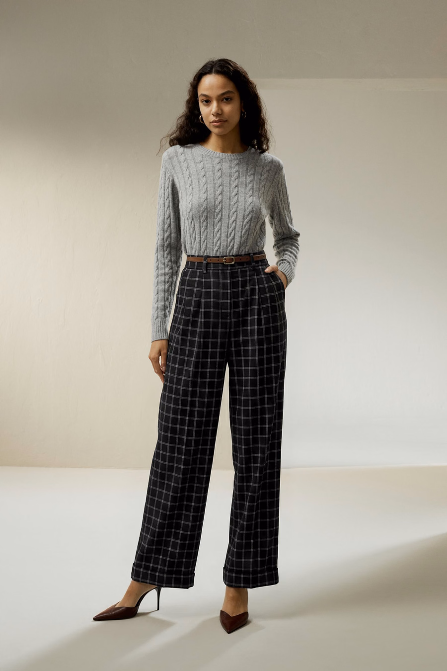 Pantaloni da Suit in Seta-Lana a Gamba Larga