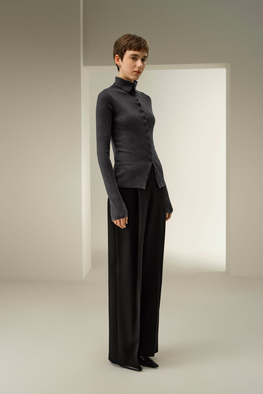 Maglione in seta cashmere slim fit