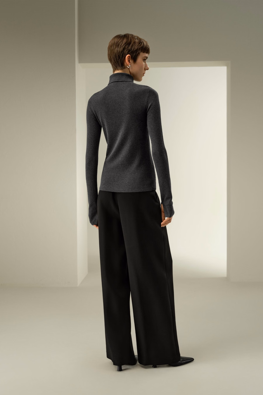 Maglione in seta cashmere slim fit