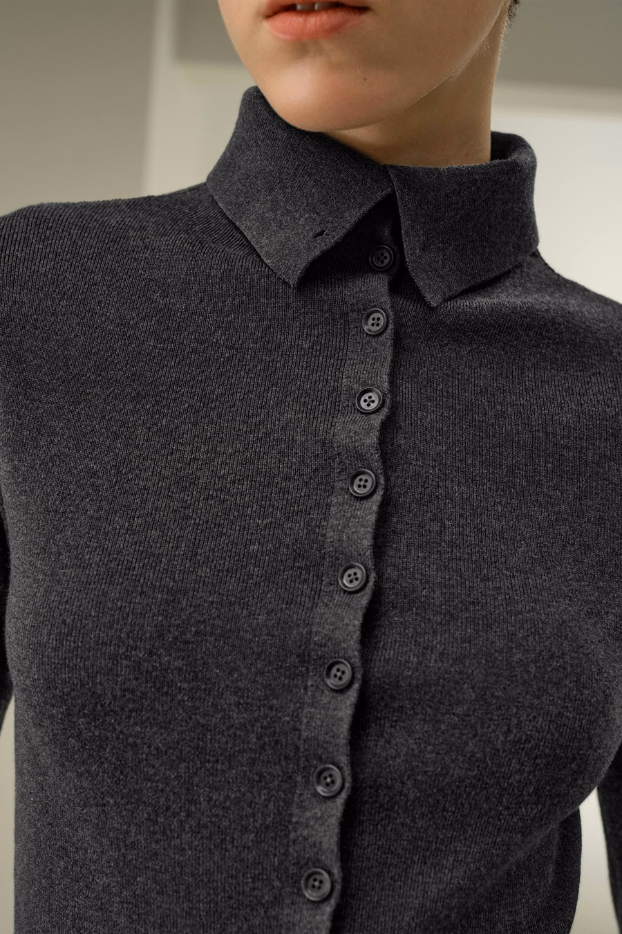 Maglione in seta cashmere slim fit
