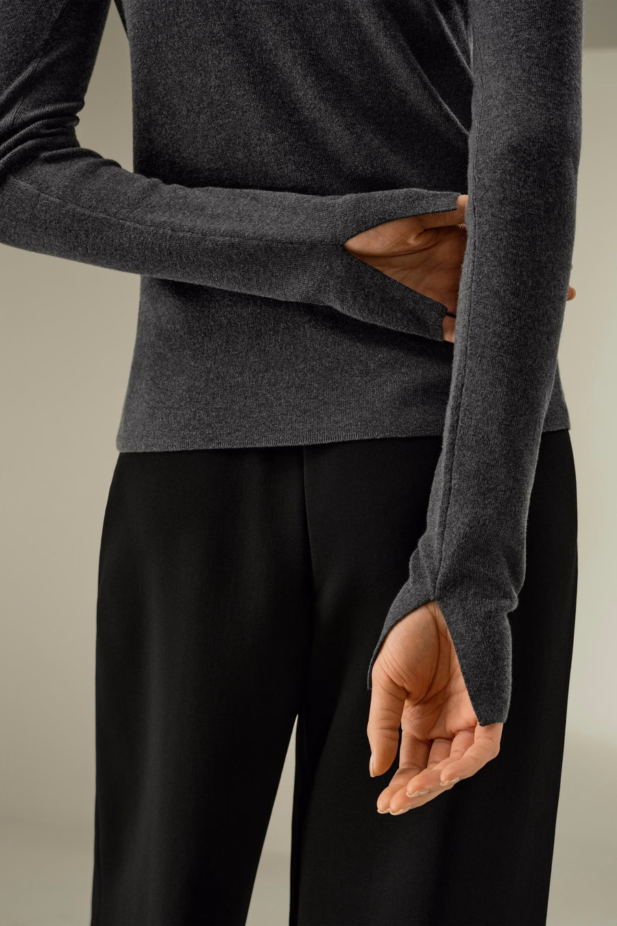 Maglione in seta cashmere slim fit