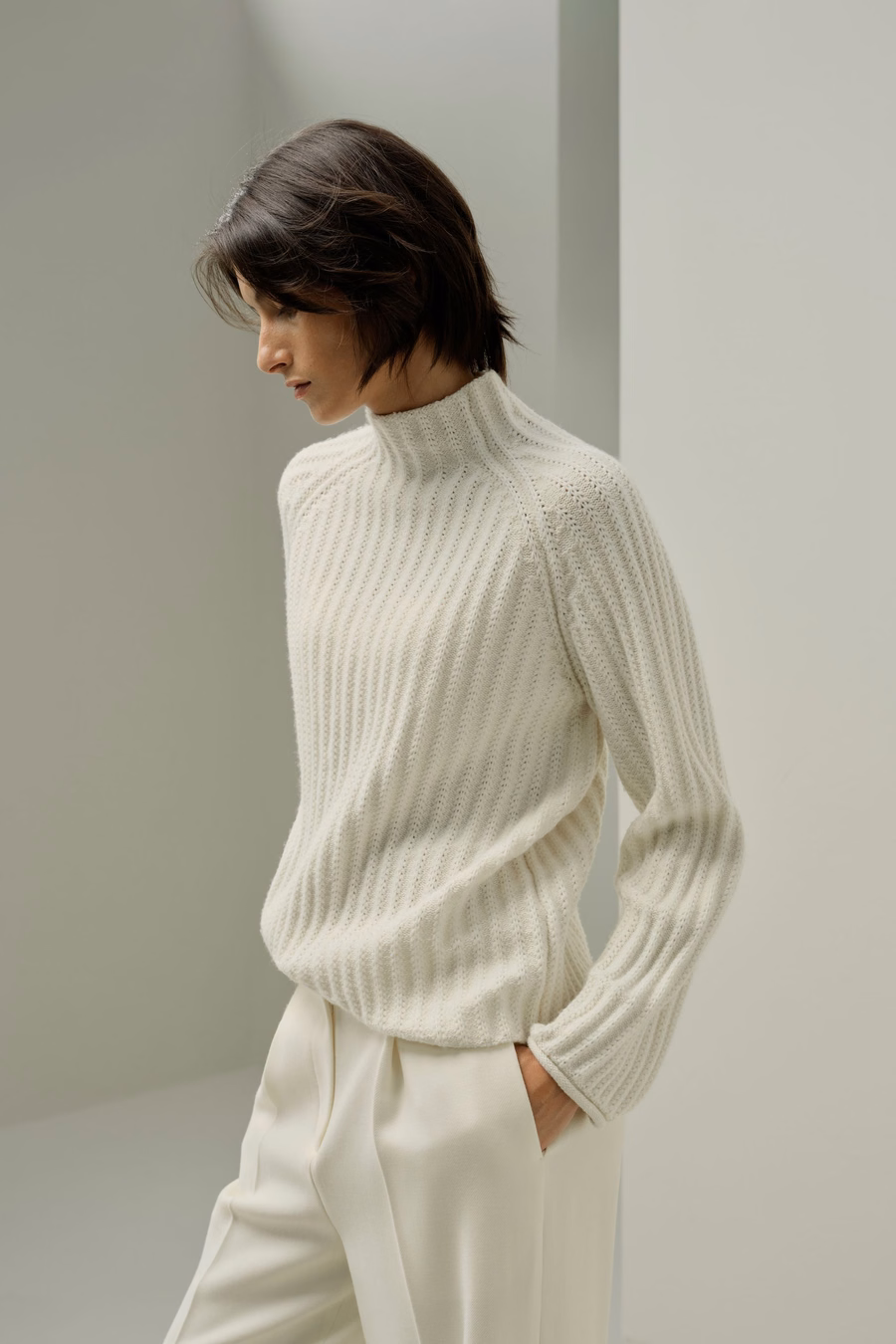 Maglione con Collo Alto a Punto Ecco