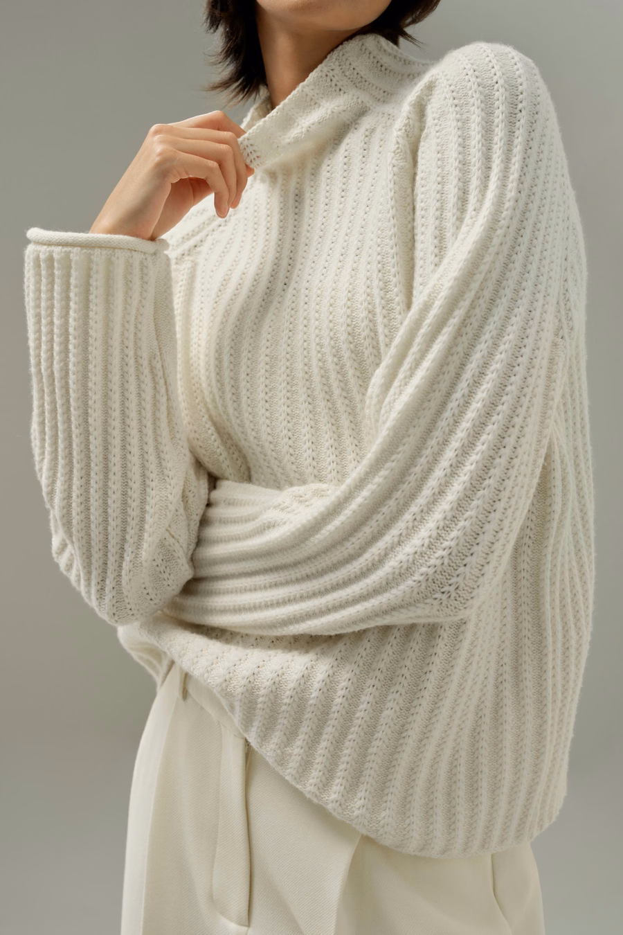 Maglione con Collo Alto a Punto Ecco