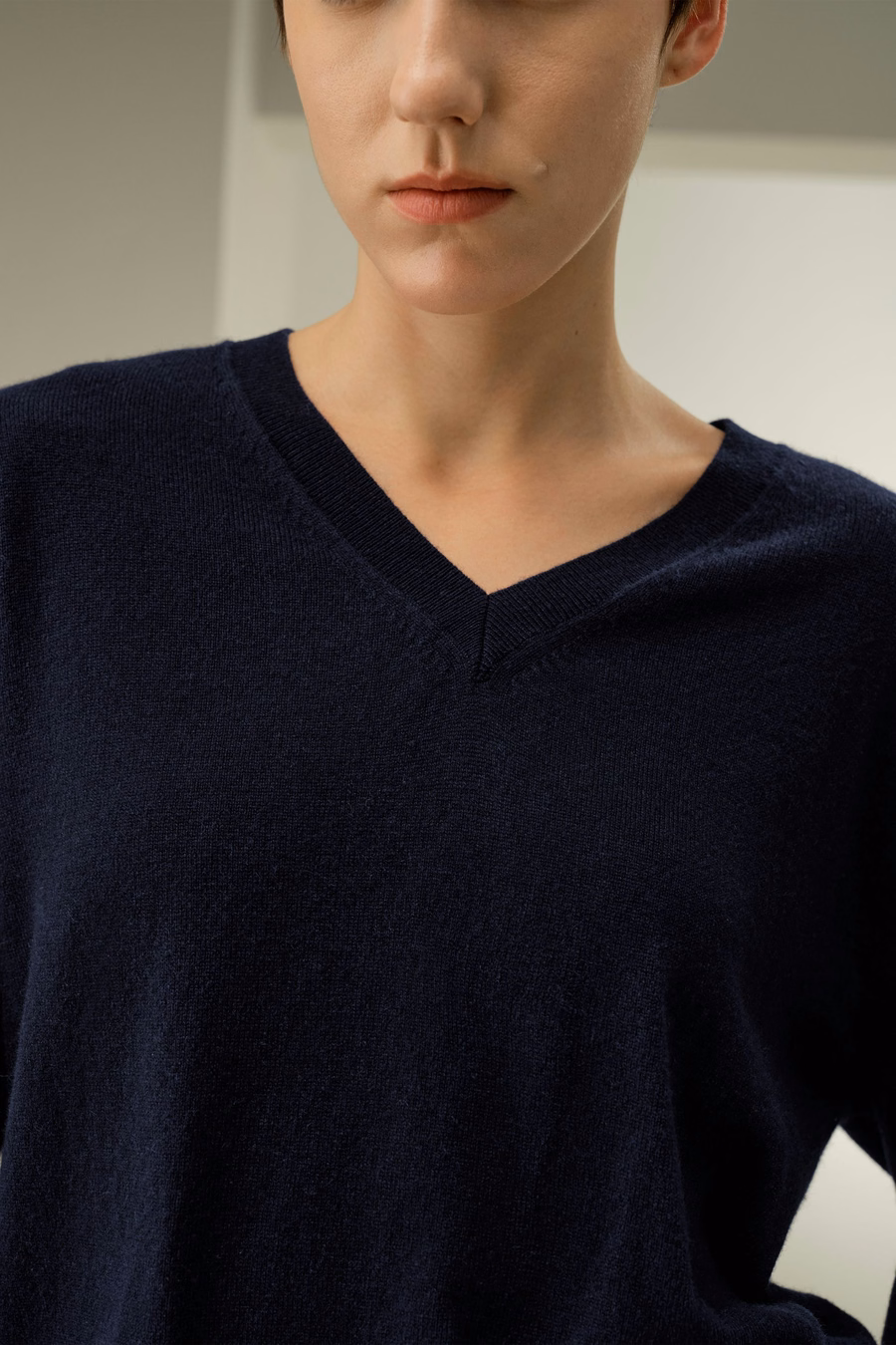 Maglione in cashmere per bambini a scollo a V